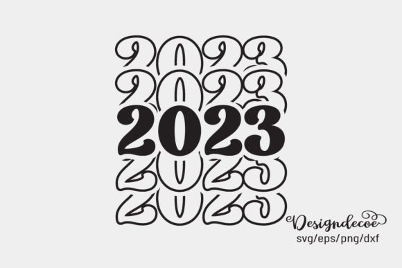 2023 Mirrored Repeat Retro Groovy SVG