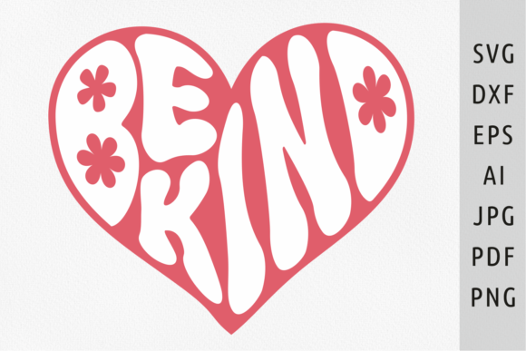 Be Kind Svg Retro Heart Kindness Matters