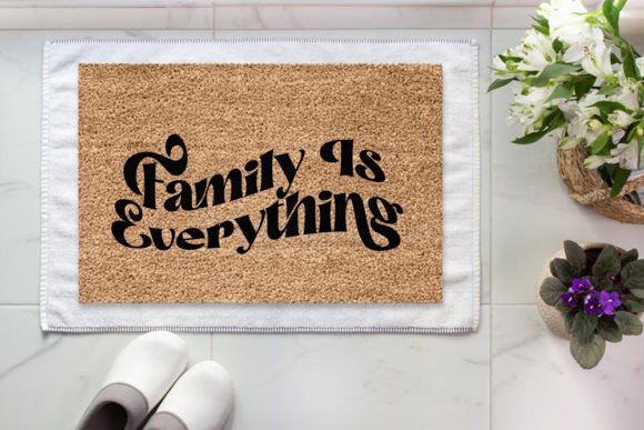 Retro Doormat SVG Design, Family is Ev
