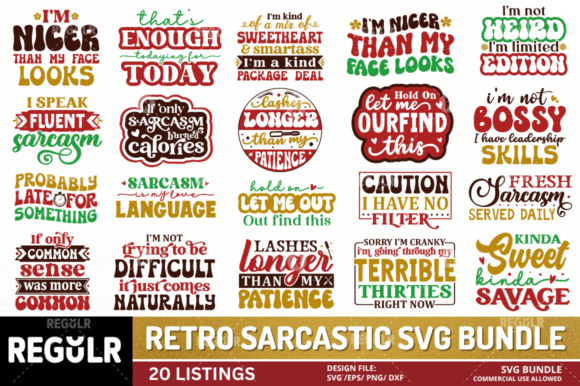 Retro Sarcastic SVG Bundle Review