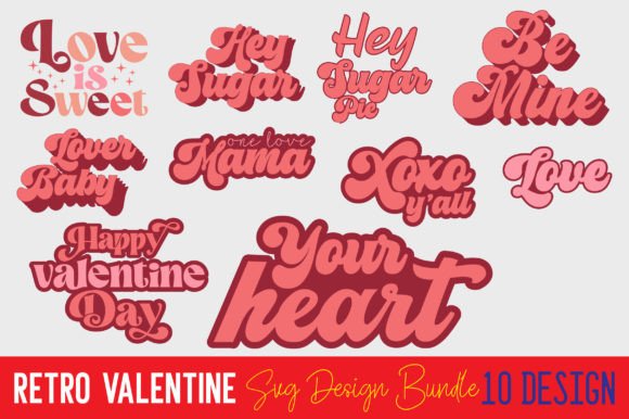 Retro Valentine SVG Design Bundle