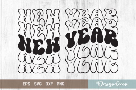 Review: New Year Repeat Text Retro Groovy Svg